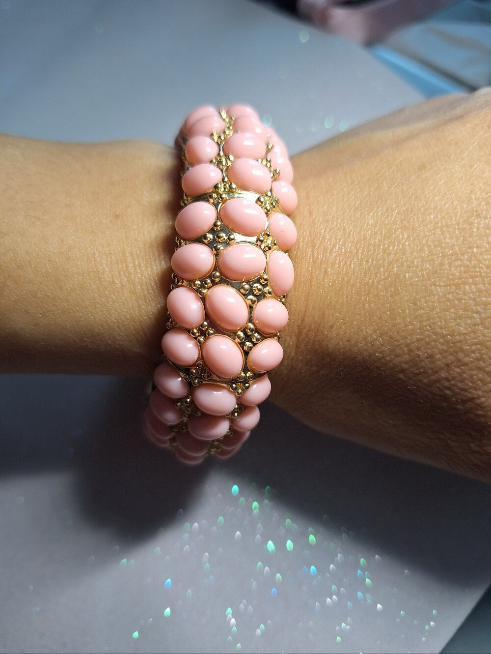 Pink Vintage Style Elastic Bracelet
